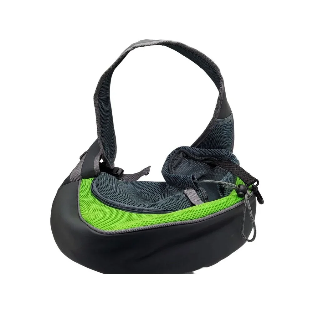 Green/Gray Soft Mesh Pet Carrier Small Dog, Cat, R Tote Sling Bag.